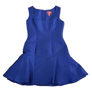 🩷 NEW Size 8 Monique Lhuillier Silk Sleeveless Mermaid Cocktail Dress in Blue